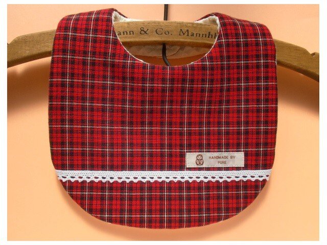 PURE*スタイ*タータンチェック 赤 白レース装飾 ライン付け | iichi