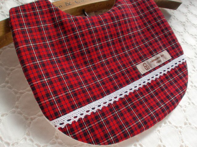 ハンドメイドスタイ たまご型 チェック レース ハンドメイドスタイ