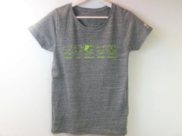 【M】猫ファイブ Tシャツ レディースの画像1枚目