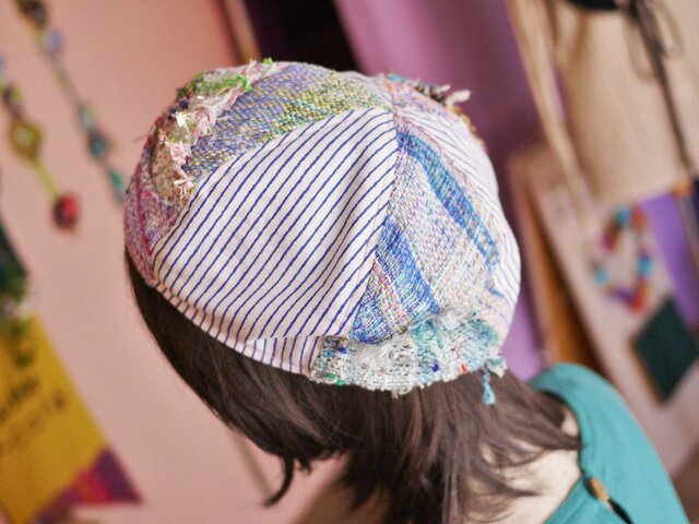 手織り 6枚はぎベレー帽の画像1枚目
