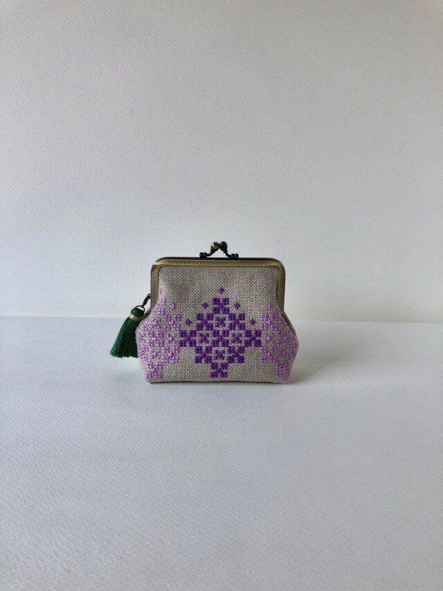 花模様・紫陽花　＊＊＊ 10センチがま口