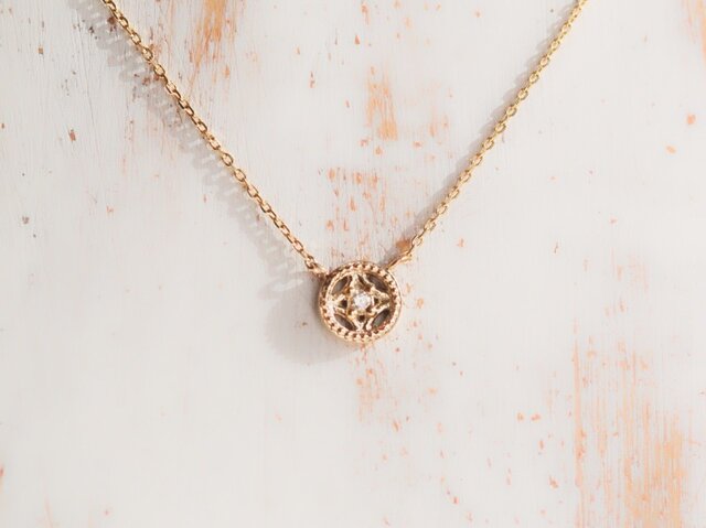 【受注製作】プチリュミエール ネックレス diamond ダイヤモンド K10YGの画像1枚目