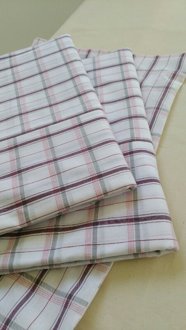 渡辺織布1250チェックP ベッドカバーにもなるシーツの画像1枚目
