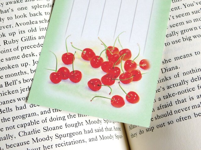 水彩画一筆箋204「さくらんぼ」25枚 | iichi 日々の暮らしを心地よく