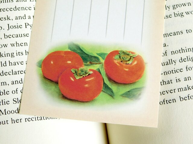 水彩画一筆箋207「柿」25枚 | iichi 日々の暮らしを心地よくする