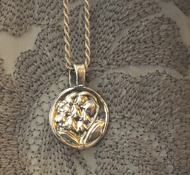 フランス　アンティーク　ペンシル＆ミラー　ペンダントトップ　すずらん　フラワー 2ec3d54c29986210a563a357ceca96