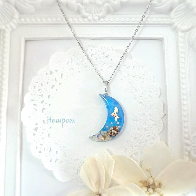 18n003・マーメイドの願い☆ステンレスネックレス　ホムポム