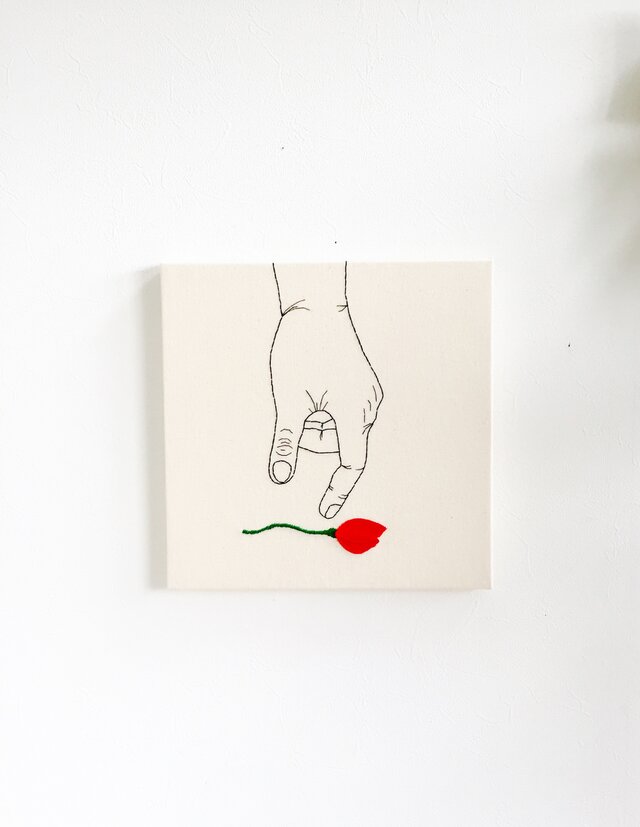 ファブリックパネル 10グラムの花