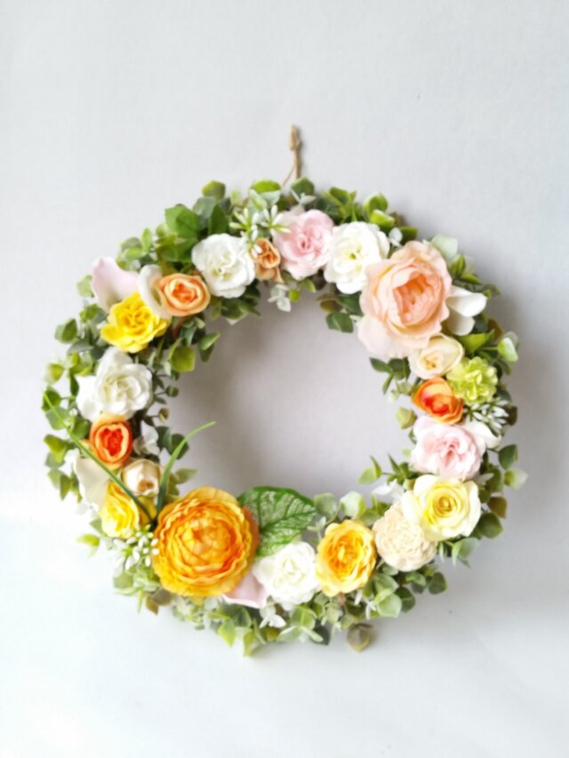 ~flowerMix~*春色~ ナチュラルリース☆の画像1枚目