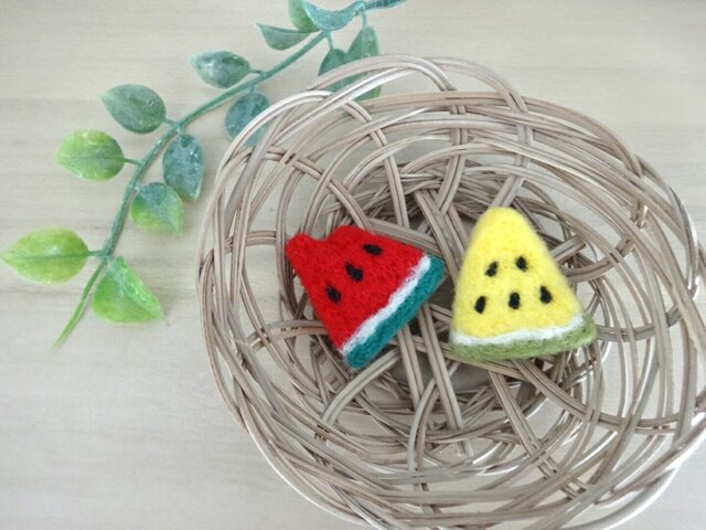 2個set すいかブローチの画像1枚目