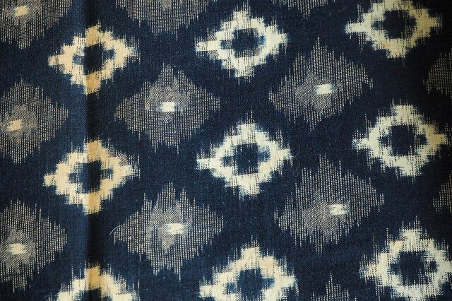 絣　木綿　反物　着物　はぎれ　藍染　古布 ks0005 絣木綿ハギレ50cm5枚セット☆古布・古裂/筒描き/型染め/藍染