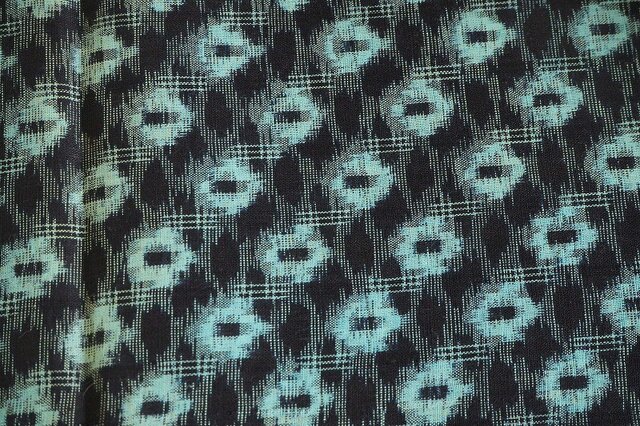 ks0005 絣木綿ハギレ50cm5枚セット☆古布・古裂/筒描き/型染め/藍染