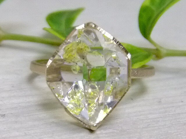 オイルinクォーツ*K14lunapinkgold ringの画像1枚目