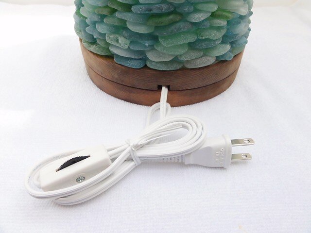 シーグラスランプ オーダー】シーグラスのお花のランプシェード ブルーグラデーション 風