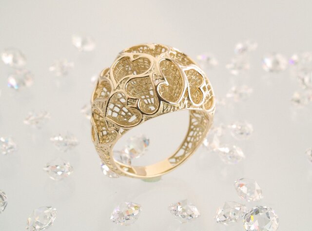 inGod jewels LoveRing 『セブンティーン ハート』18金イエローゴールドの画像1枚目
