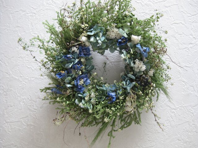 ナズナと碧い花のwreathの画像1枚目