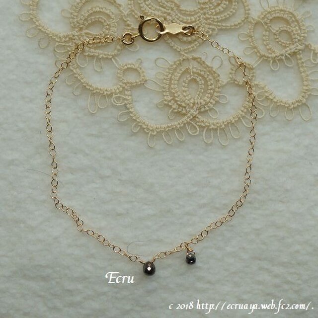 *花冷*宝石質ブラックダイアモンドのブレスレットの画像1枚目