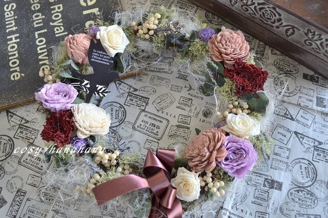【母の日にも】大人ピンクローズwreathの画像1枚目