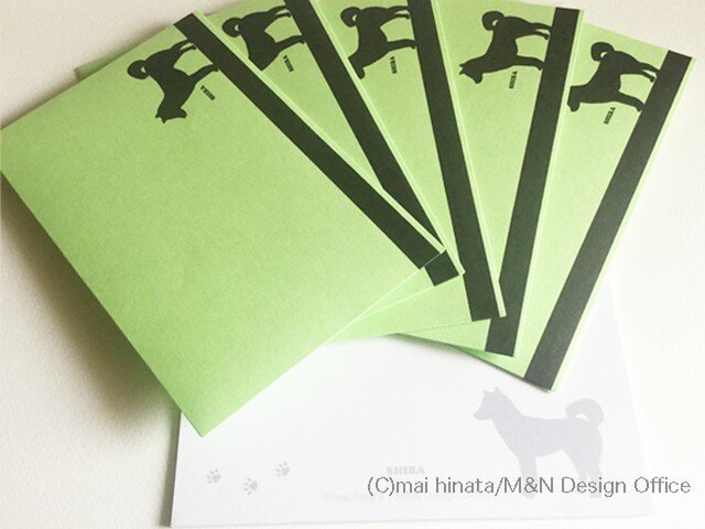 柴犬シルエットのレターセット(便箋&封筒)の画像1枚目