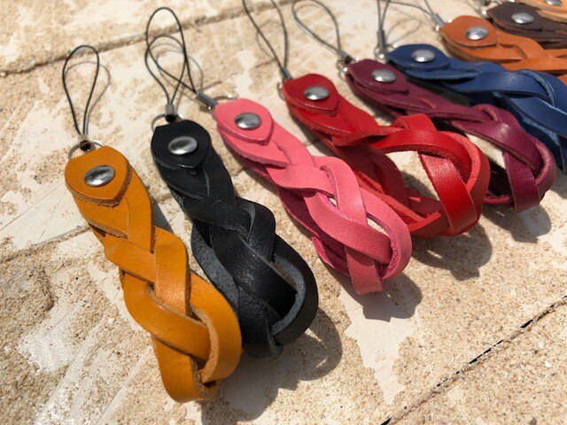 レザー 編み込みストラップ イタリアレザーの画像1枚目