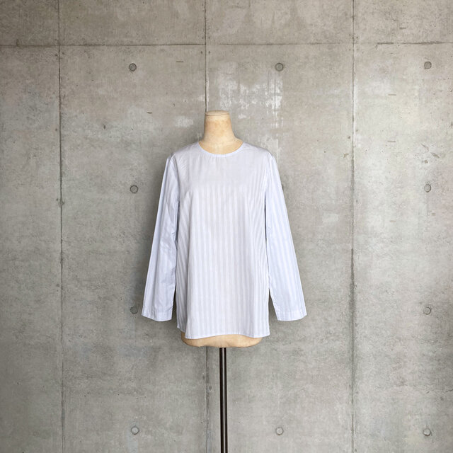 コットン ストライプ プルオーバー/light blue gray/13号（M）