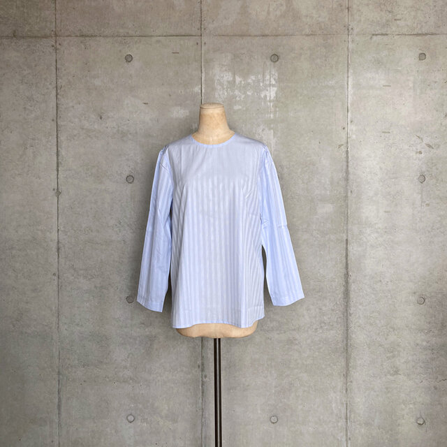 コットン ストライプ プルオーバー/light blue/13号（M）