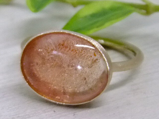 strawberryquartz*K14lunapinkgold ringの画像1枚目