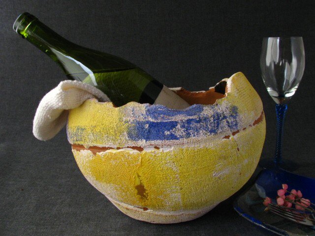 【送料無料】焼締めワインクーラー 陶芸家オリジナル陶器(10)の画像1枚目