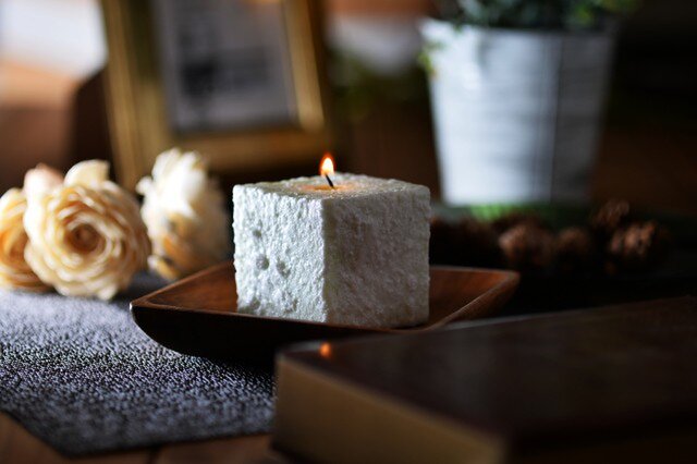 Natural Aloma Candle(Cube)| peppermintの画像1枚目