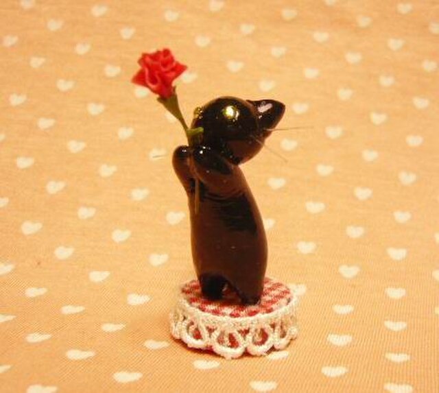 にゃんこのしっぽ〇母の日〇カーネーション〇黒猫2の画像1枚目