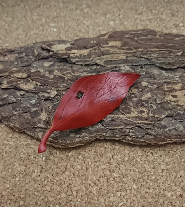 葉っぱモチーフのブローチ④の画像1枚目