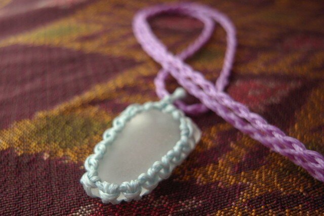 sea glass necklace light blue #2の画像1枚目