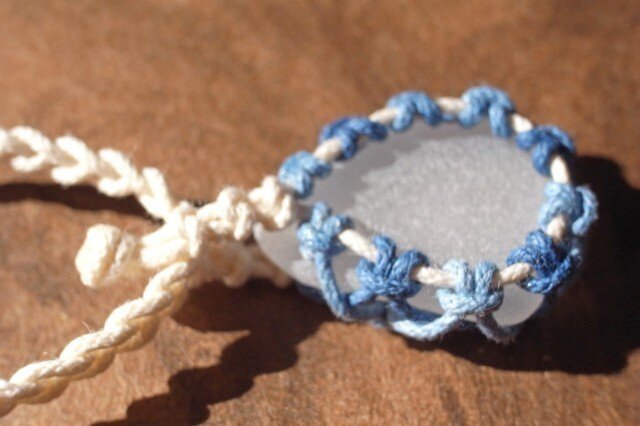 sea glass necklace white #2の画像1枚目