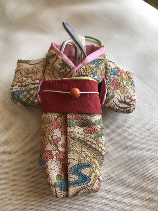 ヴィンテージ着物の眼鏡 ケース 小紋の画像1枚目