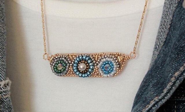 piari様　ネックレス　色紙　ハンドメイド　ビーズ　刺繍 piari様 ネックレス 色紙 ハンドメイド ビーズ 刺繍