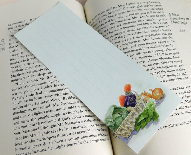 水彩画一筆箋304「籠と野菜」25枚 | iichi 日々の暮らしを心地よく