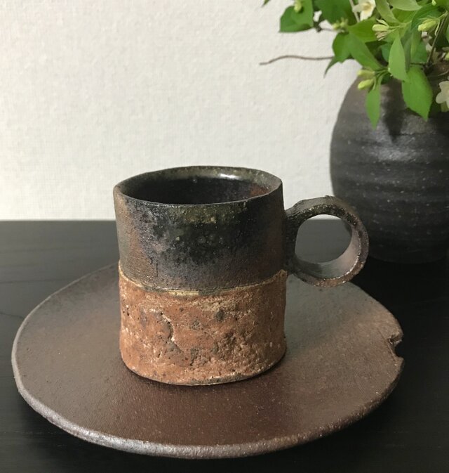 焼締カップ&ソーサーの画像1枚目