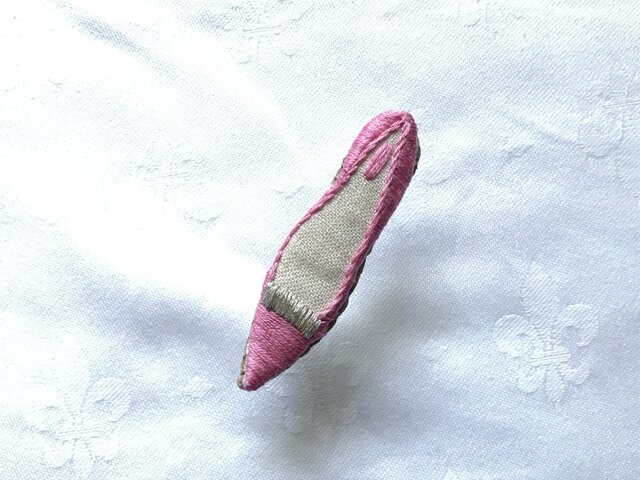 shoe shoe shoe刺繍ブローチNo.77(ピンク)の画像1枚目