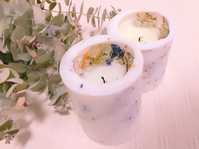ボタニカルキャンドル/ソイワックス soycandle*ソイキャンドル*ボタニカルキャンドル*ソイワックス*ドライ