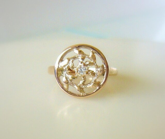 Spiral Leaf & Diamond Ring Ⅰの画像1枚目