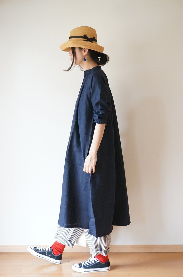 Linen One piece coat LADY'S NAVYの画像1枚目