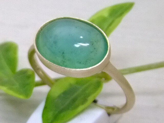 アンデスブルーオパール*K14lunapinkgold ringの画像1枚目