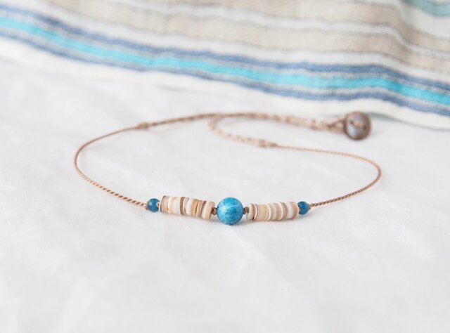 Seashore Short Necklace(ブルーアパタイト)の画像1枚目
