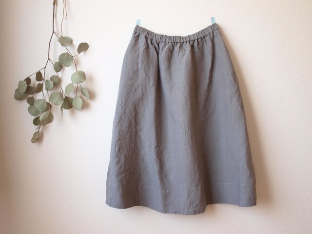 LINEN ロングスカート *グレー* size FREEの画像1枚目