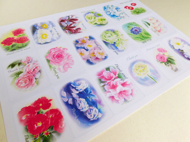 大きめサンキューシール 18枚：花2 | iichi 日々の暮らしを心地よく
