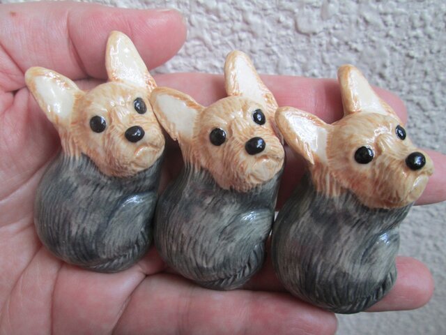 LLIADRO　「ヨークシャーテリア親子」ポーセリン(磁器)置物 LLADRO (リヤドロ) フィギュリン 箱付 「ここが好き」 ヨークシャ