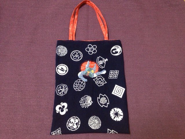 ★手拭いBUHI★BAG(紺赤)の画像1枚目