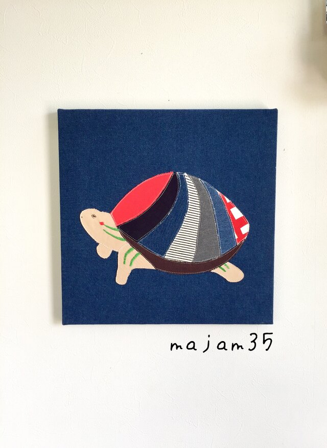 ファブリックパネル　亀 ４０×４０
