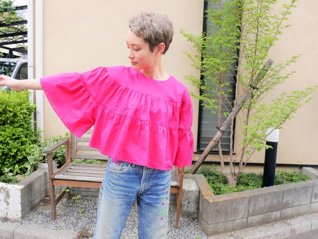 yori ティアードギャザーブラウス ピンク 38 yori ティアードギャザーブラウス ピンク 38 ドッキング