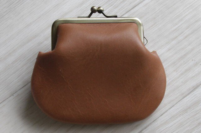 がま口小銭入れ(茶)の画像1枚目